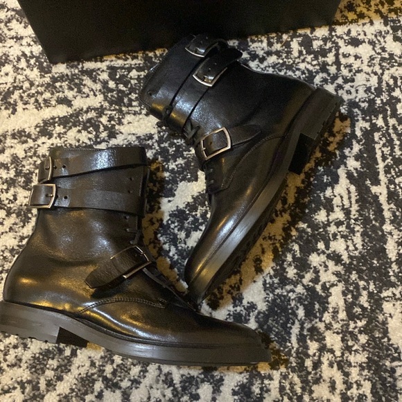Saint Laurent Army 20 Buckle Boot in Kangaroo Embossed Leather - Picture 2 of 15